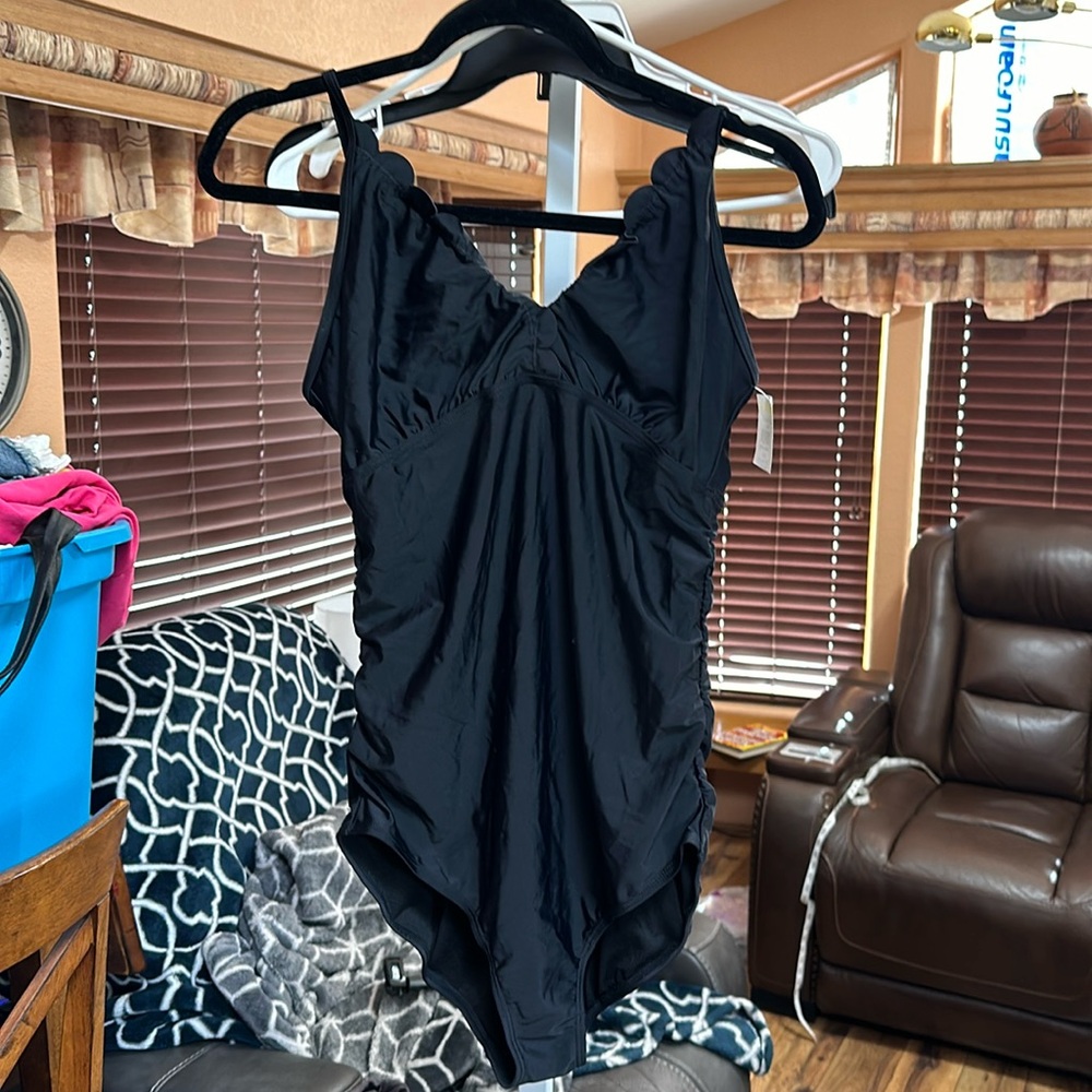 Kimi + Kai Black Maternity One Piece Swimsuit